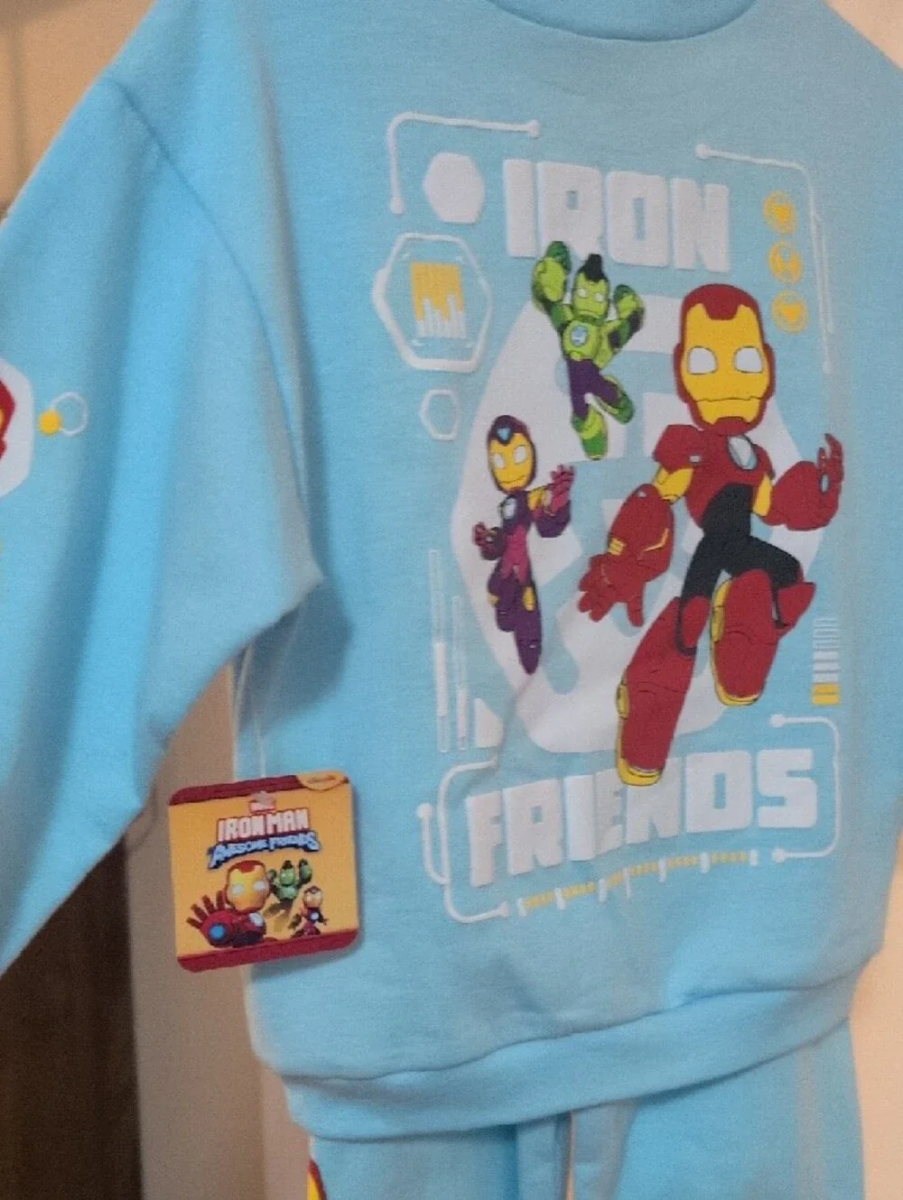 Light Blue Kids Marvel Sweatshirt & Joggers - Picture 5 of 9